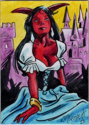 Succubus Sweethearts Sugar Spice 5finity 2023 Sketch Card Kelly Everaert