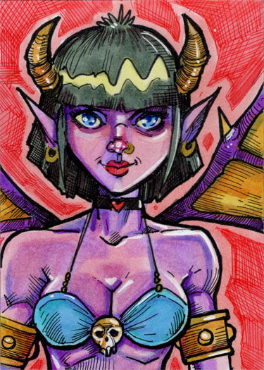 Succubus Sweethearts Sugar Spice 5finity 2023 Sketch Card Mike Mastermaker