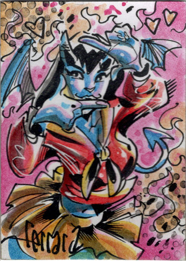Succubus Sweethearts 5finity 2023 Sketch Card Eduardo Ferrara