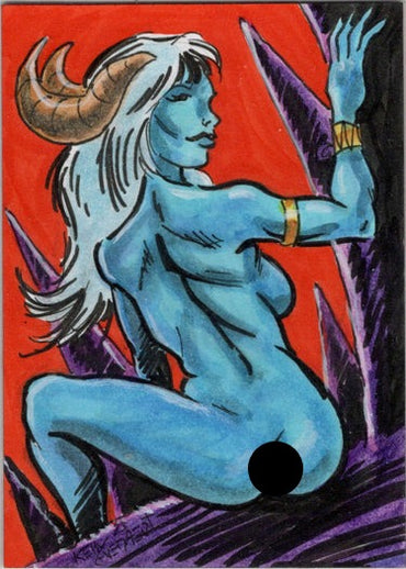 Succubus Sweethearts 5finity 2023 Sketch Card Kelly Everaert