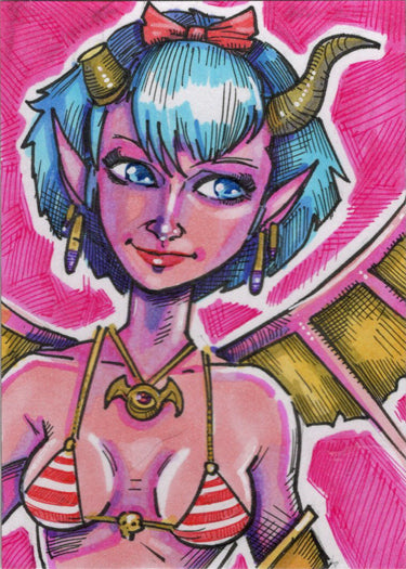Succubus Sweethearts 5finity 2023 Sketch Card Michael Mastermaker