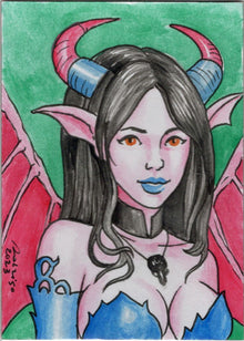 Succubus Sweethearts 5finity 2023 Sketch Card Rodrigo Mazer V1