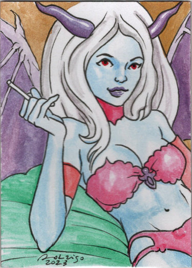 Succubus Sweethearts 5finity 2023 Sketch Card Rodrigo Mazer V2