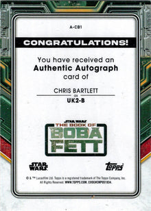 Topps 2022 Star Wars Boba Fett Red Parallel Auto Card A-CB1 Chris Bartlett 94/99