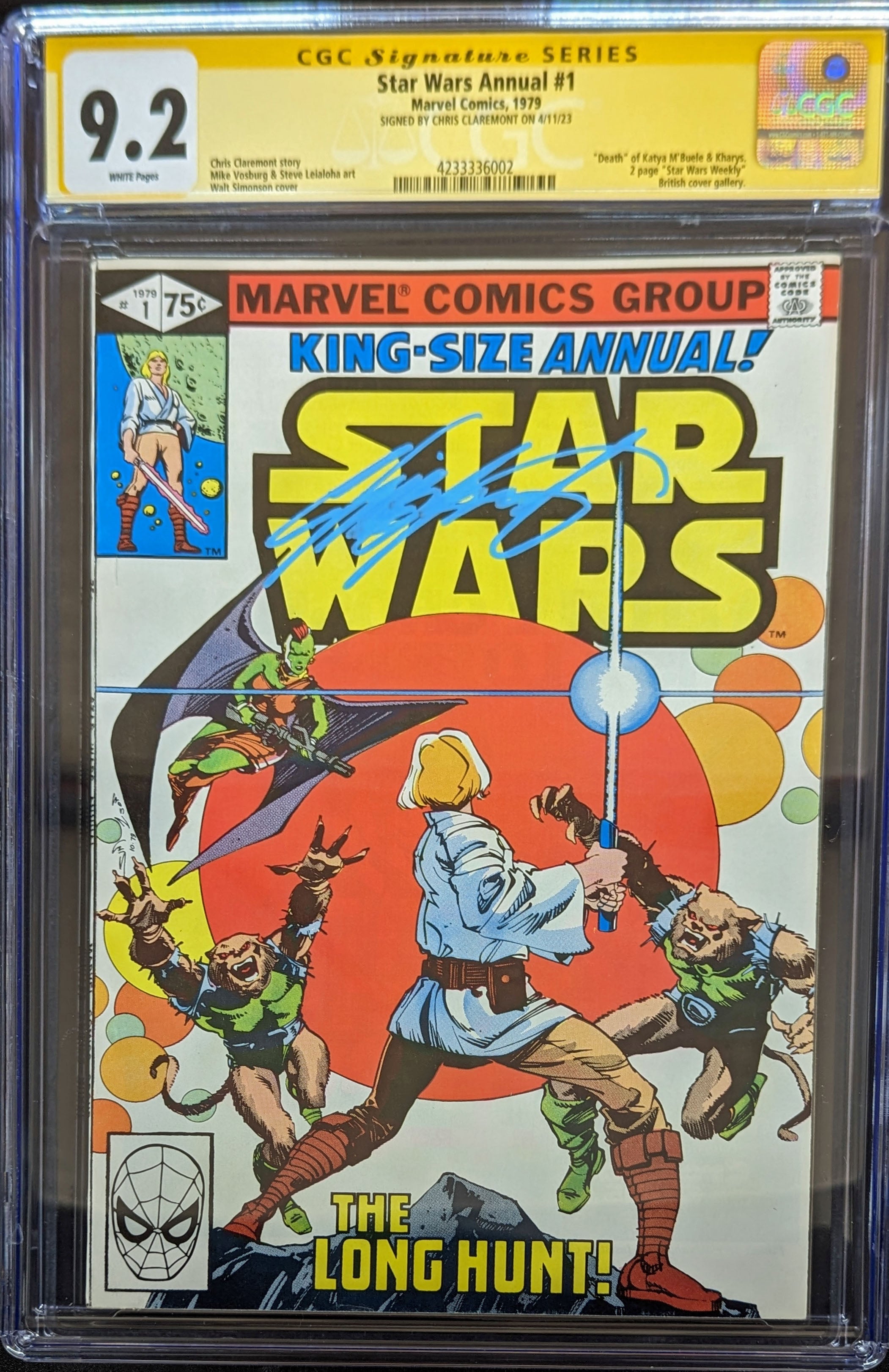 Star Wars Annual #1 (1979) CGC 9.2 Signed by Chris Claremont