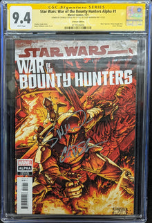 STAR WARS WAR BOUNTY HUNTERS ALPHA #1 CRIMSON VAR CGC 9.4 Signed by NcNiven and Soule