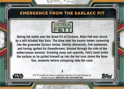 Topps 2022 Star Wars Boba Fett Bronze Parallel Card 3 "Emergence From..." 30/50