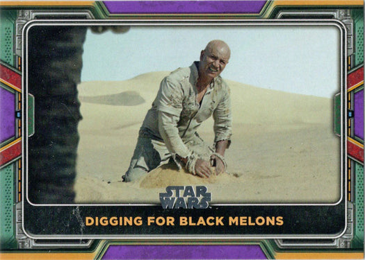 Topps 2022 Star Wars Boba Fett Purple Parallel Card 18 "Digging For Black..."