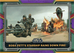 Topps 2022 Star Wars Boba Fett Purple Parallel Card 57 "Boba Fett's Starship..."