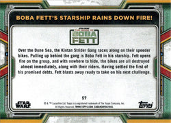 Topps 2022 Star Wars Boba Fett Purple Parallel Card 57 "Boba Fett's Starship..."