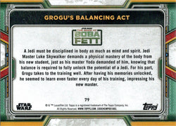 Topps 2022 Star Wars Boba Fett Purple Parallel Card 79 "Grogu's Balancing Act"