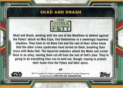 Topps 2022 Star Wars Boba Fett Purple Parallel Card 89 "Skad And Drash"