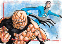 Marvel Greatest Battles 2013 Sketch 2 Card Puzzle by MJ San Juan Fantastic Four