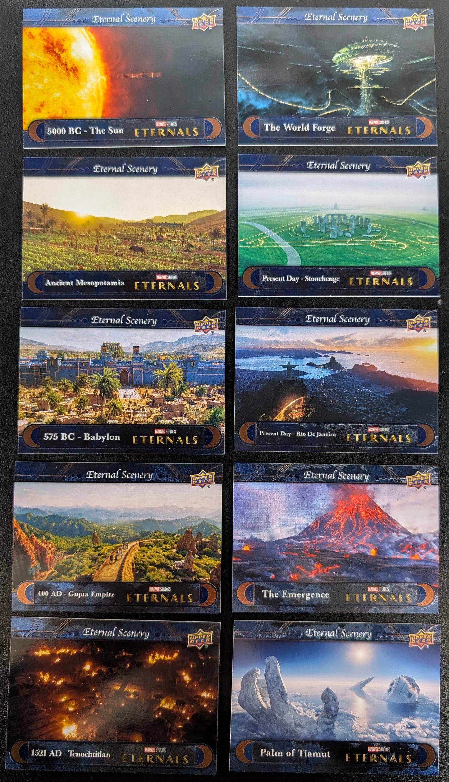 2023 Upper Deck Marvel Eternals Scenery 10 Card Set ES-1 to ES-10