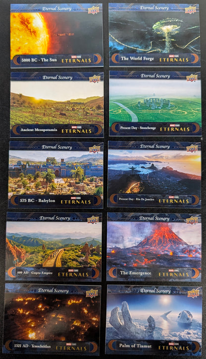 2023 Upper Deck Marvel Eternals Scenery 10 Card Set ES-1 to ES-10