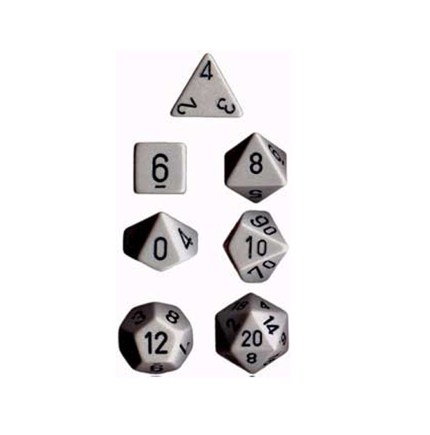 Chessex Polyhedral 7-Die Set - Opaque Dark Grey/Black