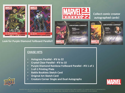 Upper Deck Marvel Annual 2021-22 Hobby Box