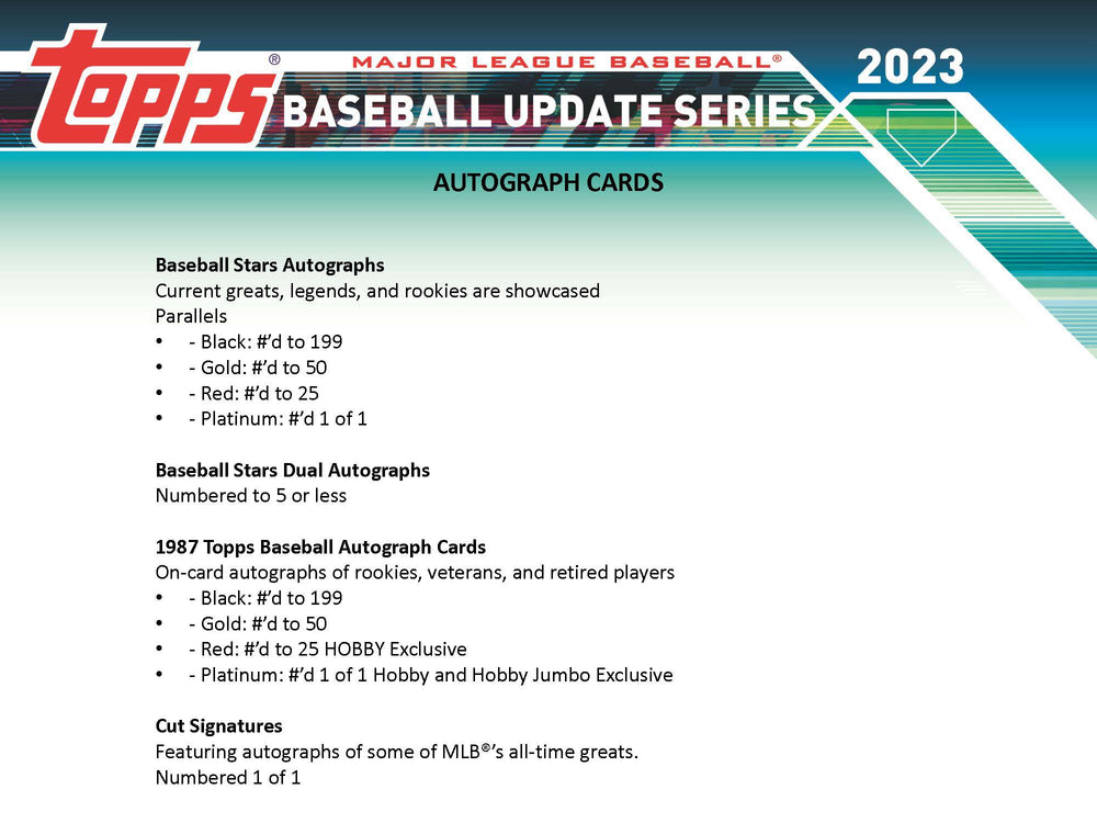2023 Topps Baseball Update Series Hobby Box