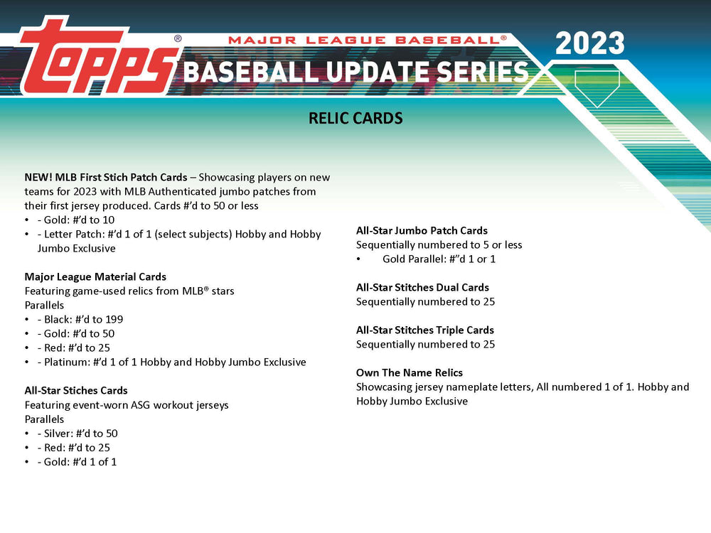 2023 Topps Baseball Update Series Hobby HTA Jumbo Pack