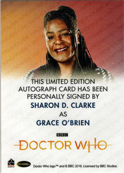 2022 Doctor Who Series 11 & 12 Sharon D. Clarke Full Bleed Autograph Card