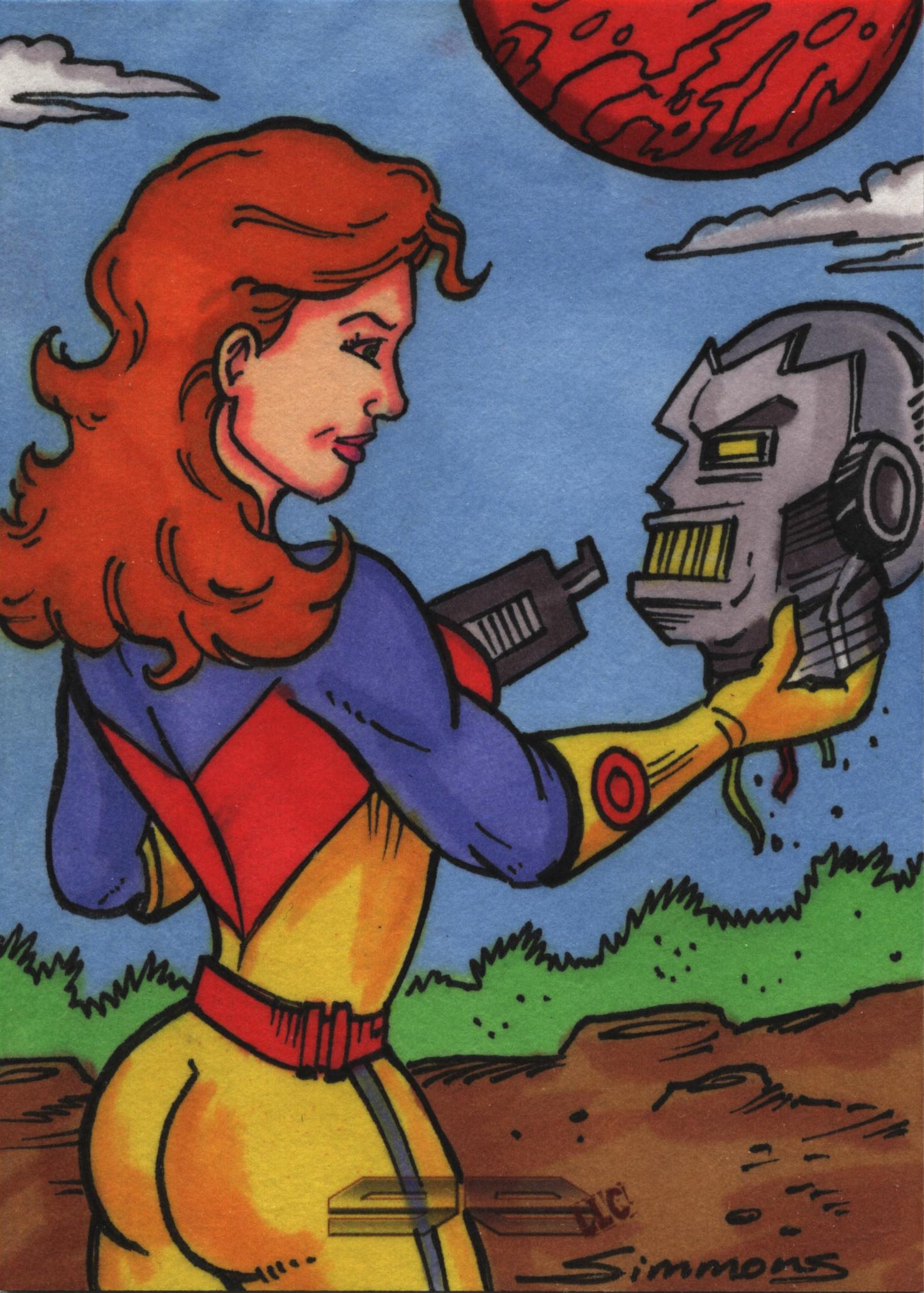 2011 5finity Galaxgals Eradication Scott Simmons Sketch Card Ver. 4