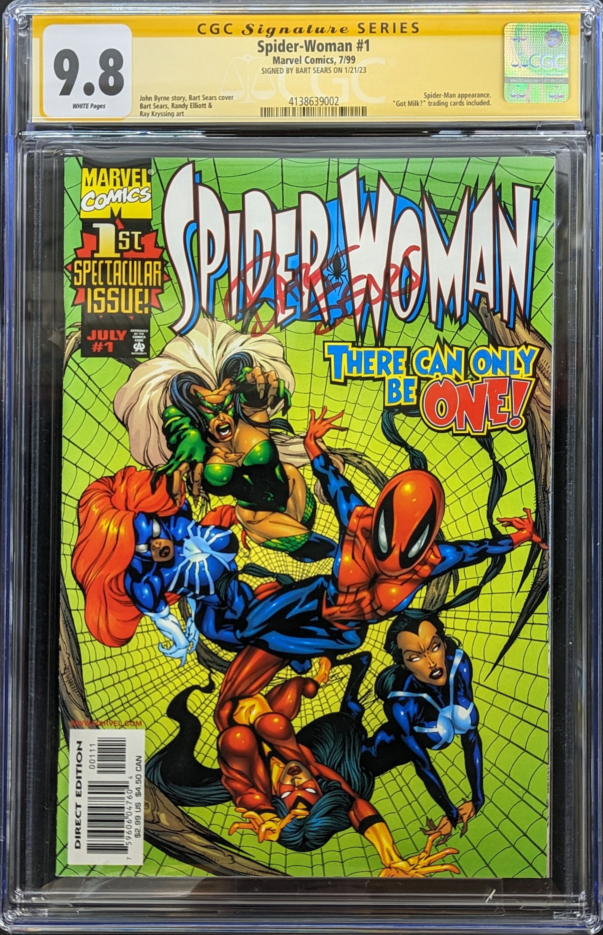 Spider-Woman #1 (1999) CGC 9.8 Signed by Bart Sears