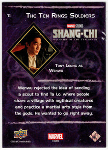 2023 Upper Deck Marvel Shang-Chi Ten Rings Soldiers Insert Card T1 Tony Leung