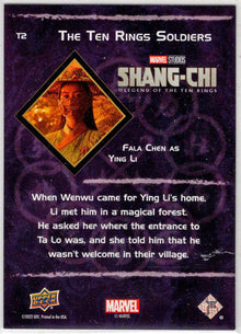 2023 Upper Deck Marvel Shang-Chi Ten Rings Soldiers Red Insert Card T2 Fala Chen