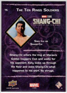 2023 Upper Deck Marvel Shang-Chi Ten Rings Soldiers Red Insert Card T5 Simu Liu