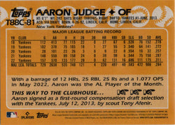 Topps Series One Baseball 2023 Chrome Silver Card T88C-81 Aaron Judge