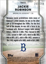 Topps Of The Class Baseball 2020 Greats Foil Card TCG-12 Jackie Robinson 297/299