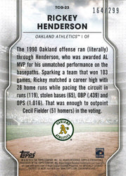 Topps Of The Class Baseball 2020 Greats Foil Card TCG-23 Rickey Henderson 164/299