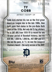 Topps Of The Class Baseball 2020 Greats Foil Card TCG-7 Ty Cobb 175/299