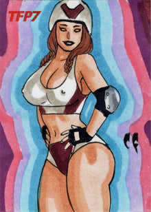 2022 5finity TFP7 Dangerous Derby Dames Sketch Card Chris Foulkes V2