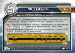 Topps Holiday Baseball 2019 Green Border Parallel Card TH-CPA Chris Paddock 32/99