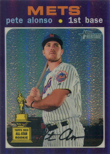 2020 Topps Heritage Chrome Baseball Purple Parallel Card THC-457 Pete Alonso