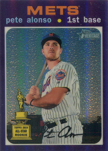 2020 Topps Heritage Chrome Baseball Purple Parallel Card THC-457 Pete Alonso