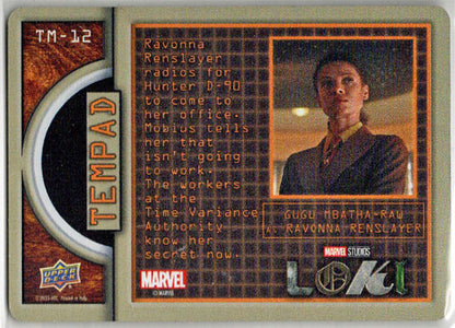 2023 Upper Deck Marvel Loki Tempad Metal Card TM-12 Gugu Mbatha-Raw As Renslayer