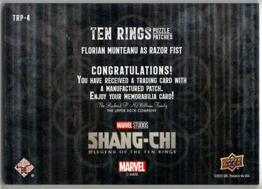 2023 Upper Deck Marvel Shang-Chi Ten Rings Puzzle Patch Card TRP-4 F. Munteanu