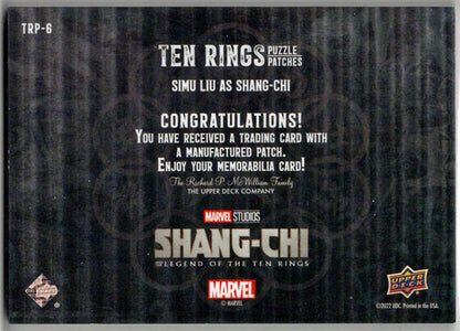 2023 Upper Deck Marvel Shang-Chi Ten Rings Puzzle Patch Card TRP-6 Simu Liu