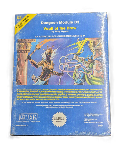 TSR Advanced Dungeons & Dragons Dungeon Module D3: Vault of the Drow