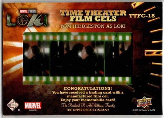 2023 Upper Deck Marvel Loki Time Theater Film Cels Card TTFC-18 Tom Hiddleston