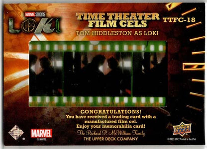 2023 Upper Deck Marvel Loki Time Theater Film Cels Card TTFC-18 Tom Hiddleston