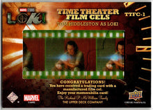 2023 Upper Deck Marvel Loki Time Theater Film Cels Card TTFC-1 Tom Hiddleston