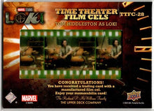 2023 Upper Deck Marvel Loki Time Theater Film Cels Card TTFC-28 Tom Hiddleston