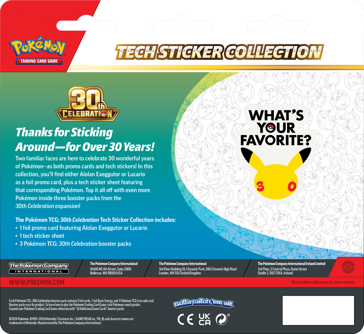 Pokemon Mega Evolution ME30: 30th Celebration Tech Sticker Collection [Alolan Exeggutor]