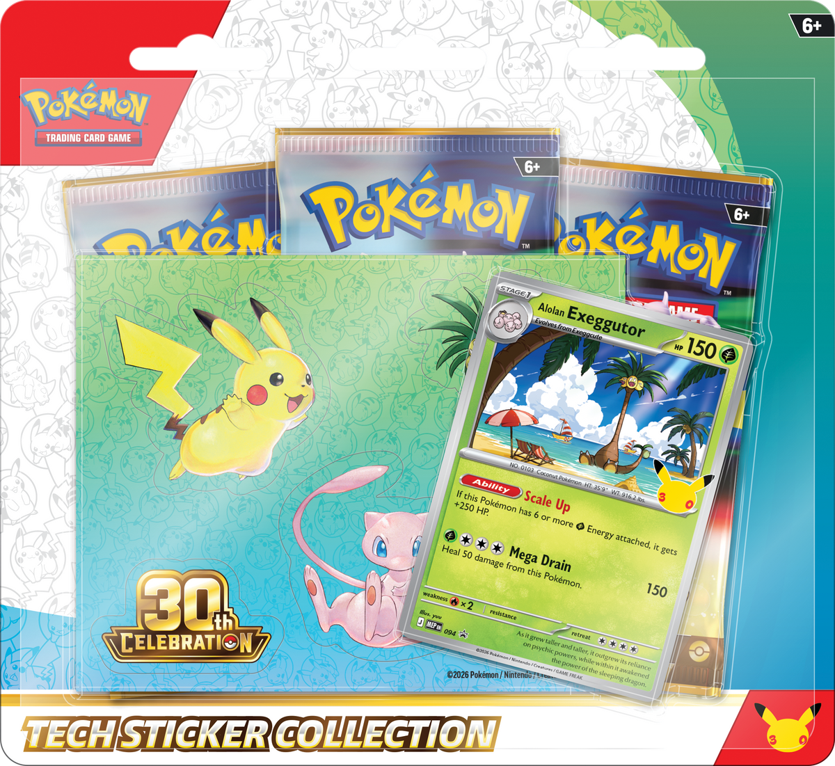 Pokemon Mega Evolution ME30: 30th Celebration Tech Sticker Collection [Alolan Exeggutor]
