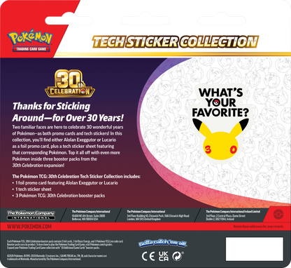 Pokemon Mega Evolution ME30: 30th Celebration Tech Sticker Collection [Lucario]