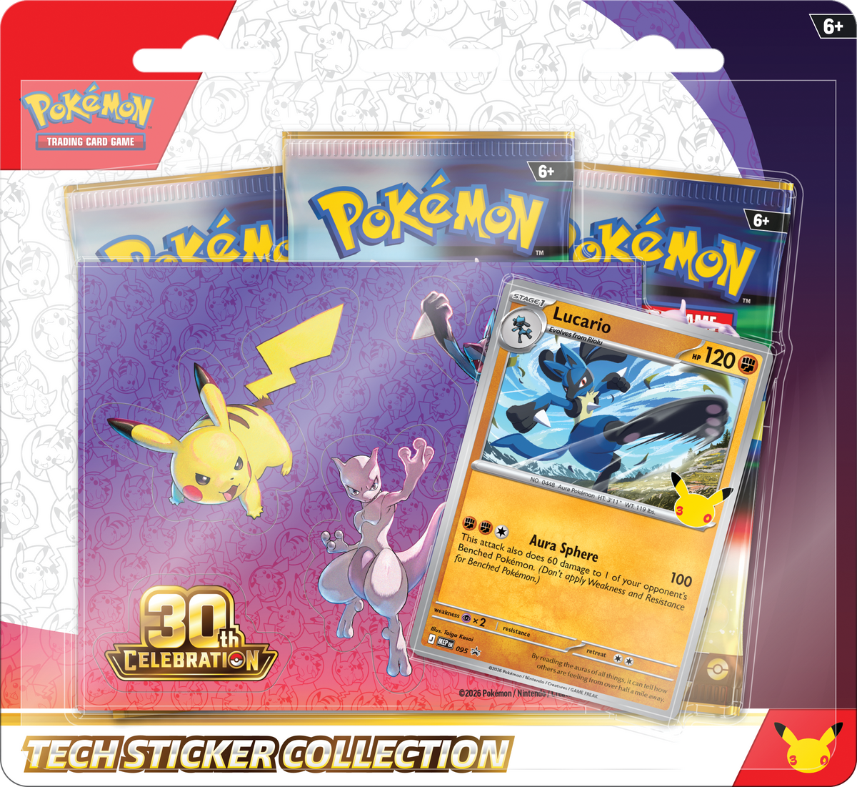 Pokemon Mega Evolution ME30: 30th Celebration Tech Sticker Collection [Lucario]