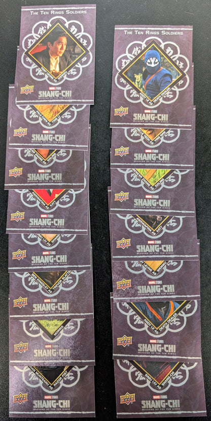 2022 Upper Deck Marvel Shang-Chi Complete 15 Card Ten Rings Soldiers Set T-1 to T-15